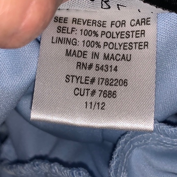 Vintage Blue sleeveless lined dress with flowers by B. Darlin size 11/12 - Picture 12 of 12